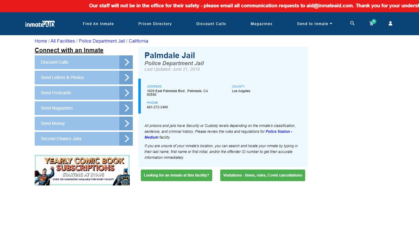 Palmdale Jail & Inmate Search - Palmdale, CA