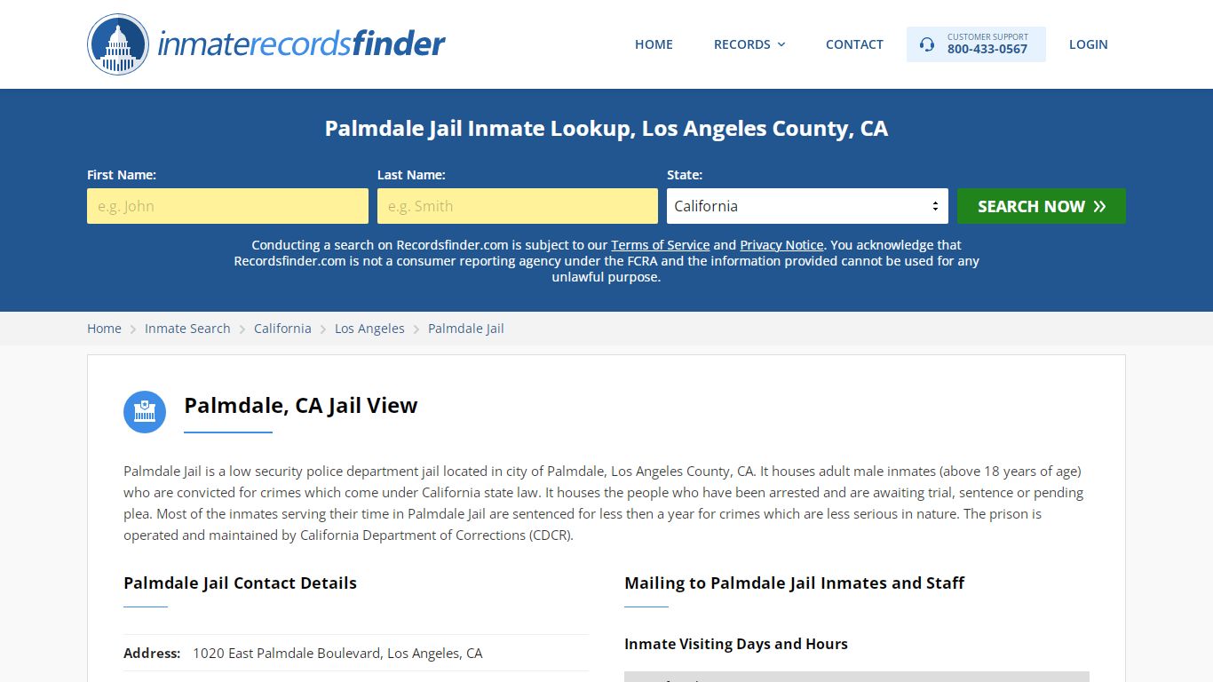 Palmdale Jail Roster & Inmate Search, Los Angeles County, CA ...